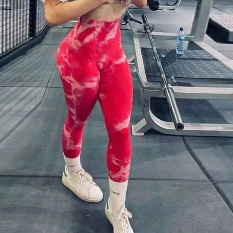 Allrj Ella Tie Dye Seamless Gym Leggings