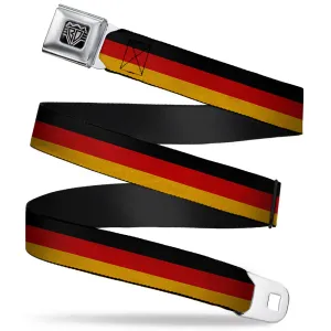 BD Wings Logo CLOSE-UP Full Color Black Silver Seatbelt Belt - Germany Flag Weathered Webbing