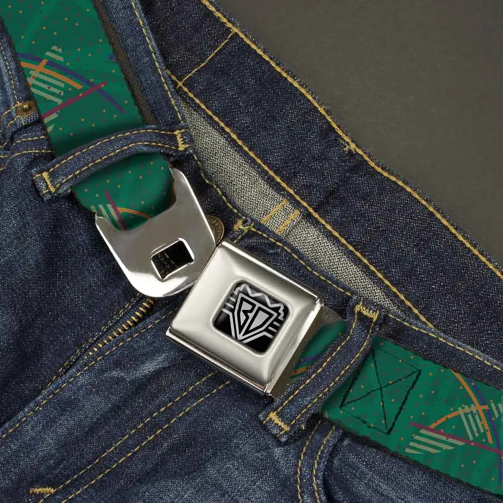 BD Wings Logo CLOSE-UP Full Color Black Silver Seatbelt Belt - PDX Airport Carpet New Webbing