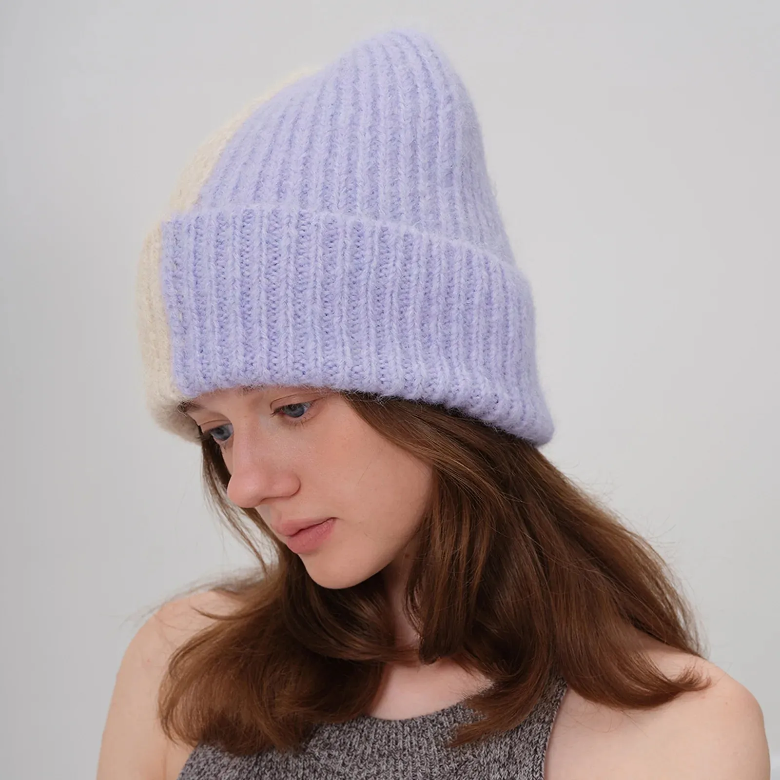 Big Head Circumference Warm Wool Knitted Female Autumn Winter Hat