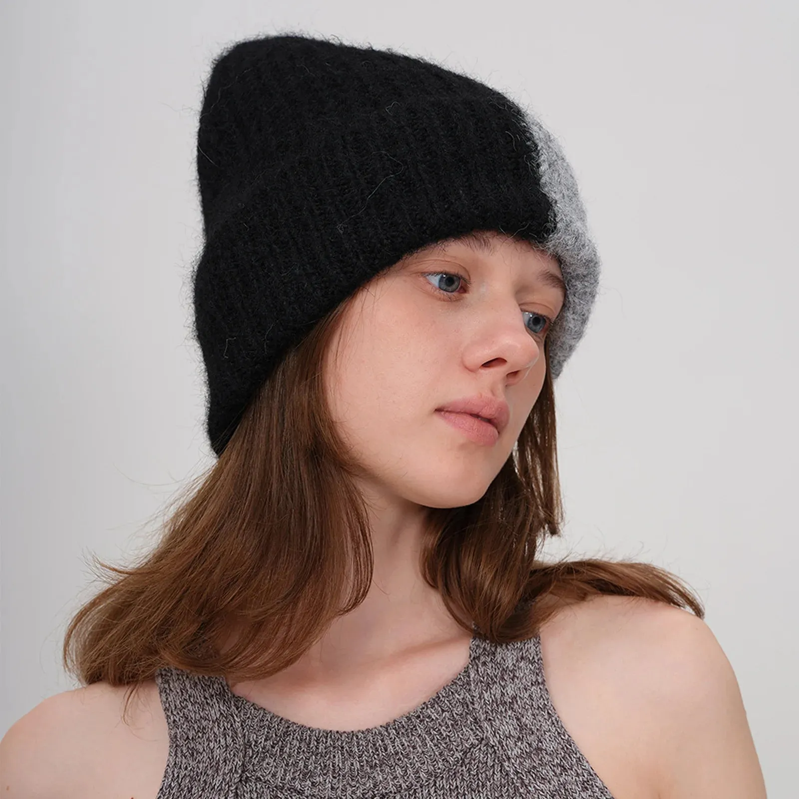 Big Head Circumference Warm Wool Knitted Female Autumn Winter Hat