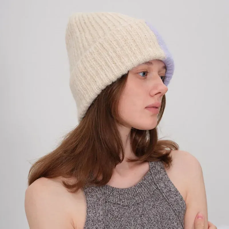 Big Head Circumference Warm Wool Knitted Female Autumn Winter Hat