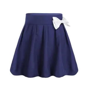Bow Knot Pleated High Waist Skirt