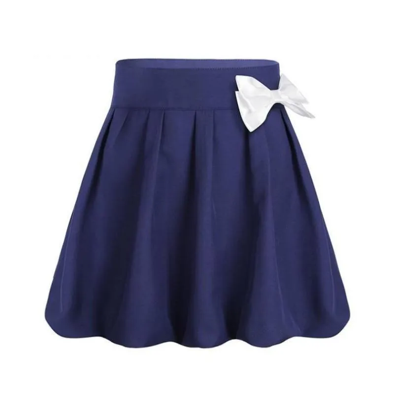 Bow Knot Pleated High Waist Skirt