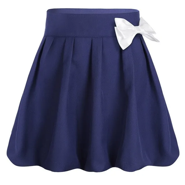 Bow Knot Pleated High Waist Skirt