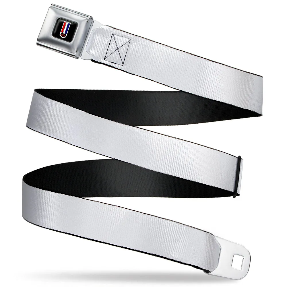 Camaro Badge Full Color Seatbelt Belt - White Webbing