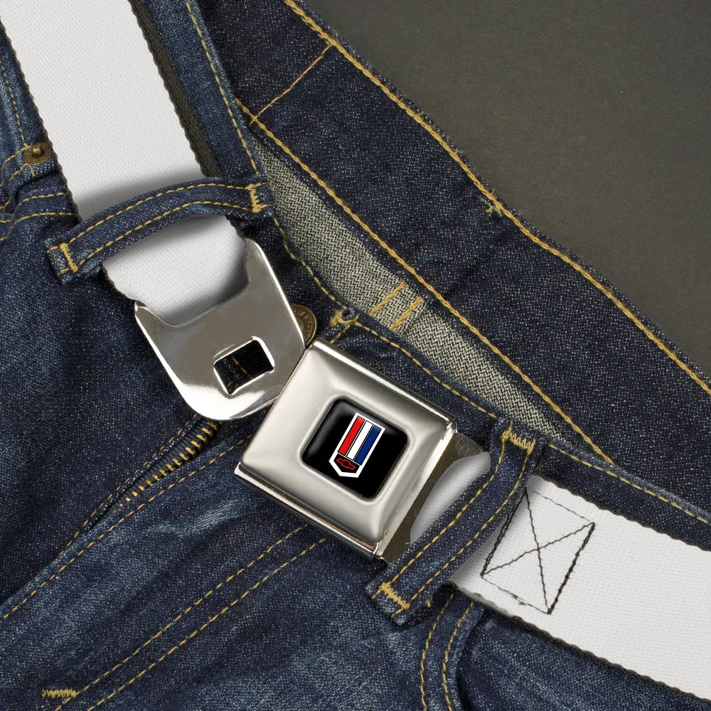 Camaro Badge Full Color Seatbelt Belt - White Webbing