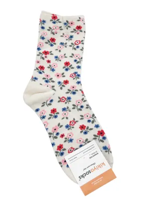 Casey - Ivory Floral Socks