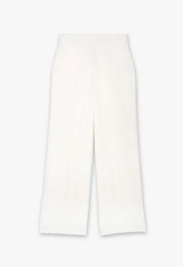 Choice High-Waist Wide Legs Trousers Off White