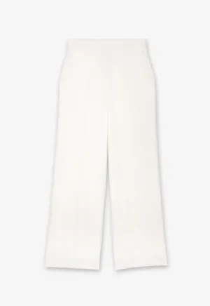 Choice High-Waist Wide Legs Trousers Off White