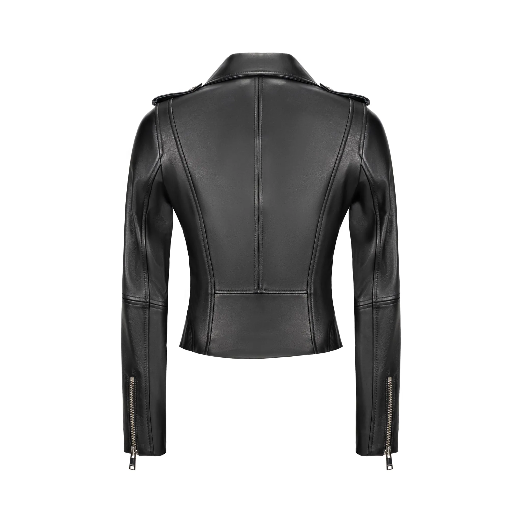 Delhi Leather Biker Jacket - Black
