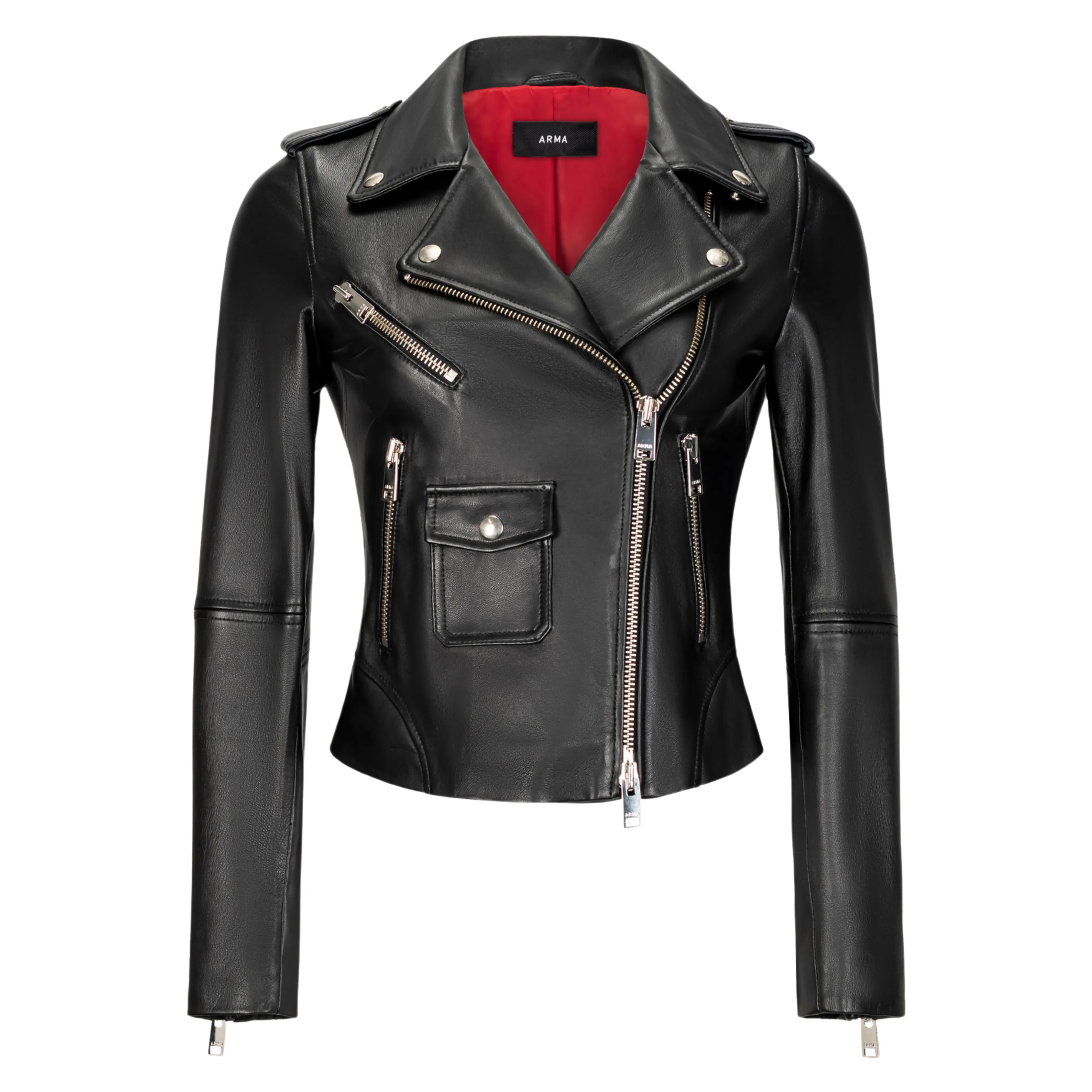 Delhi Leather Biker Jacket - Black