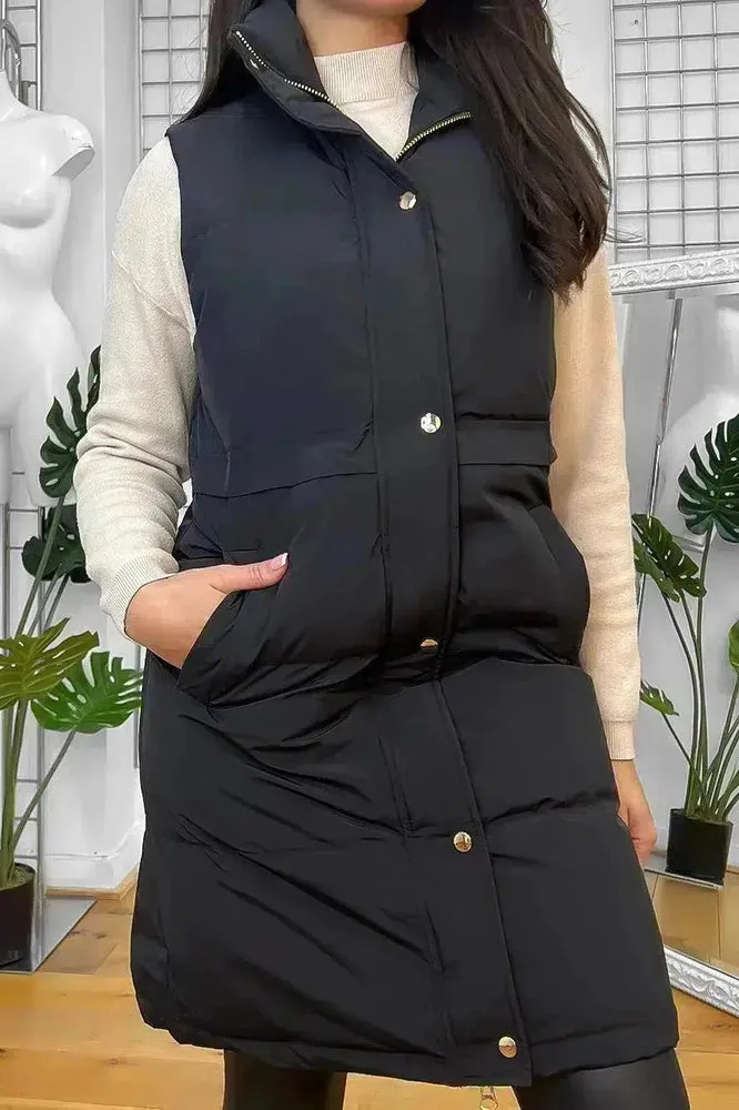 Gold Hardware Panelled Padded Waistcoat