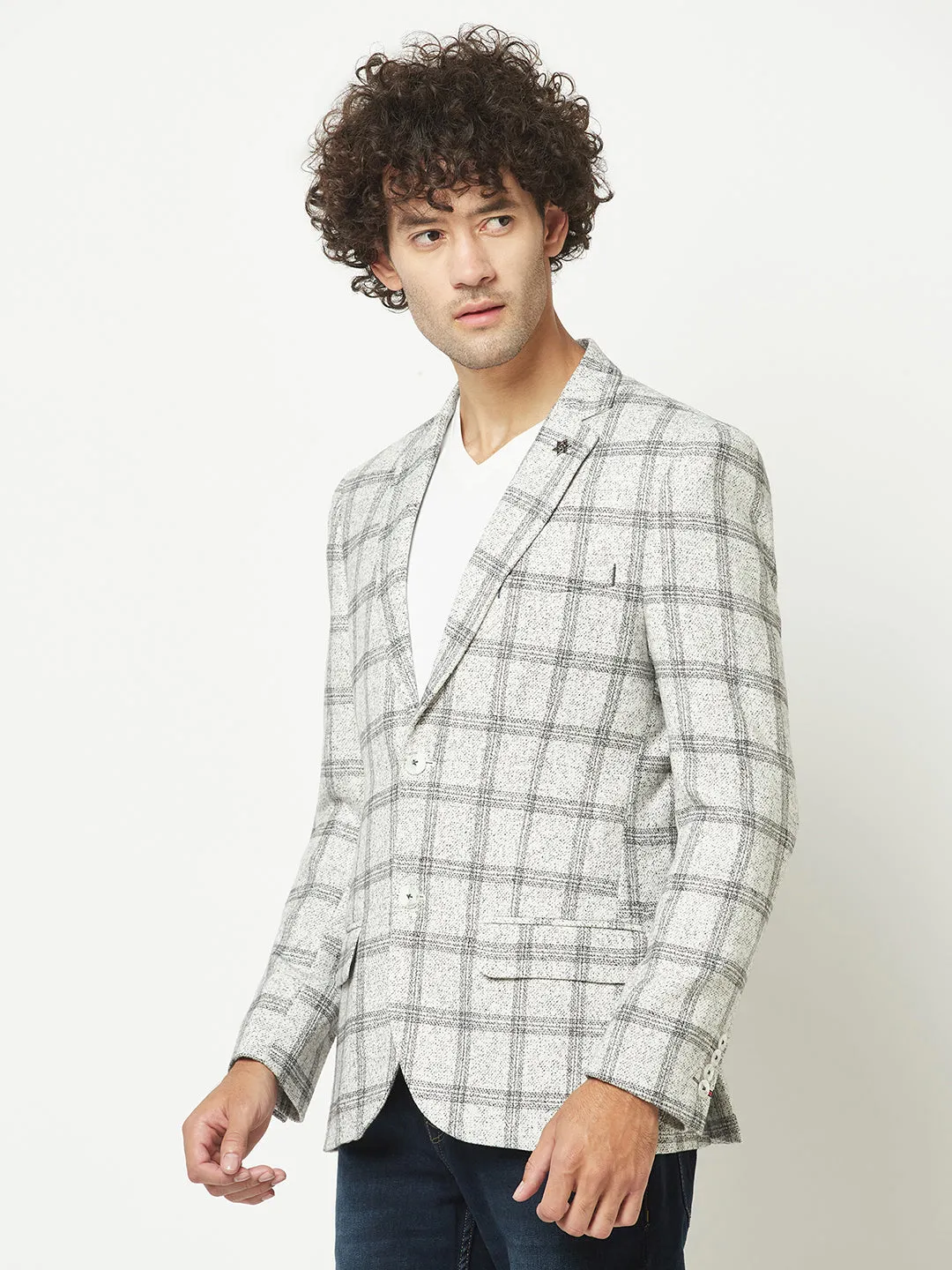 Grey Checkered Blazer