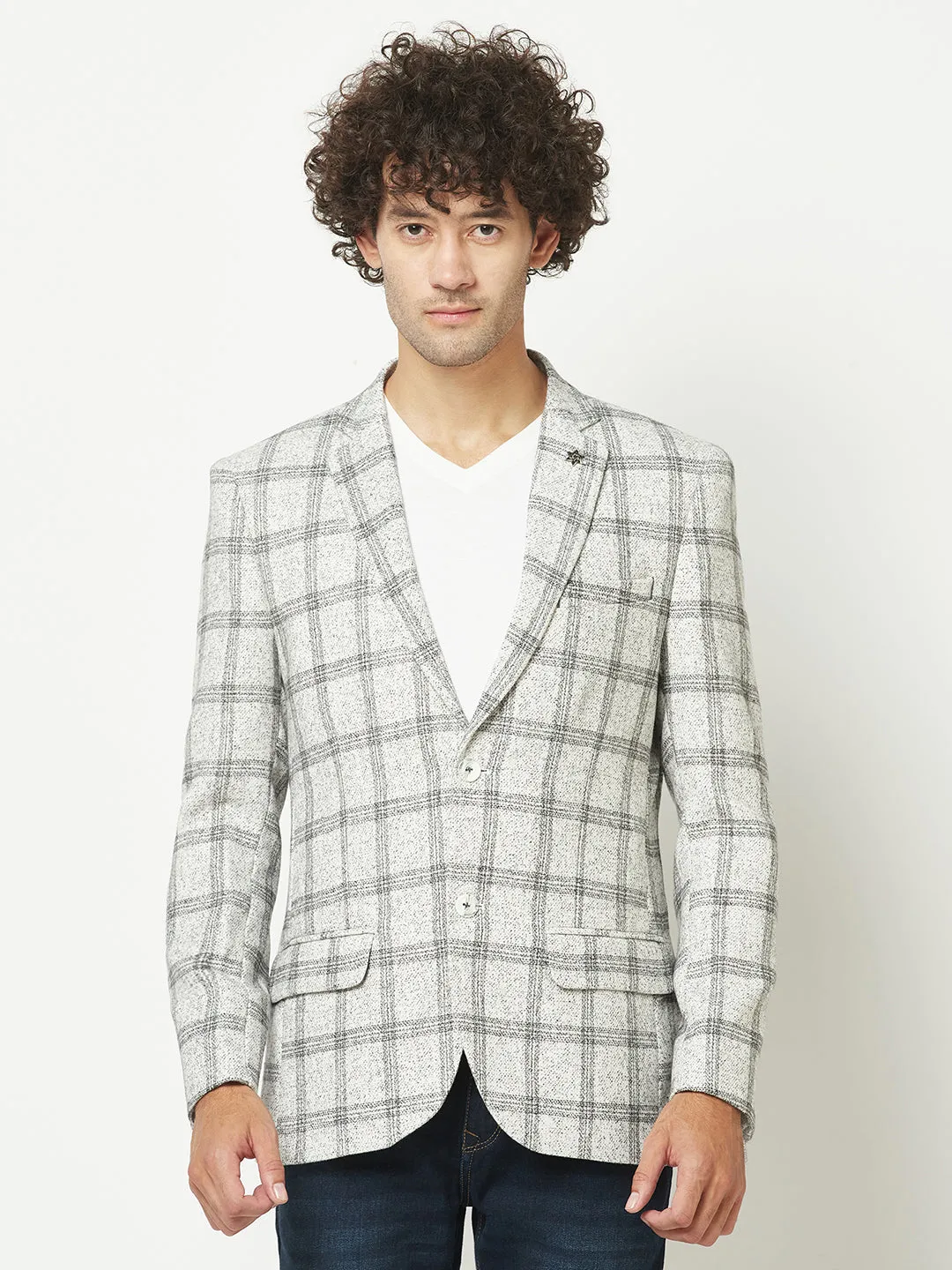 Grey Checkered Blazer