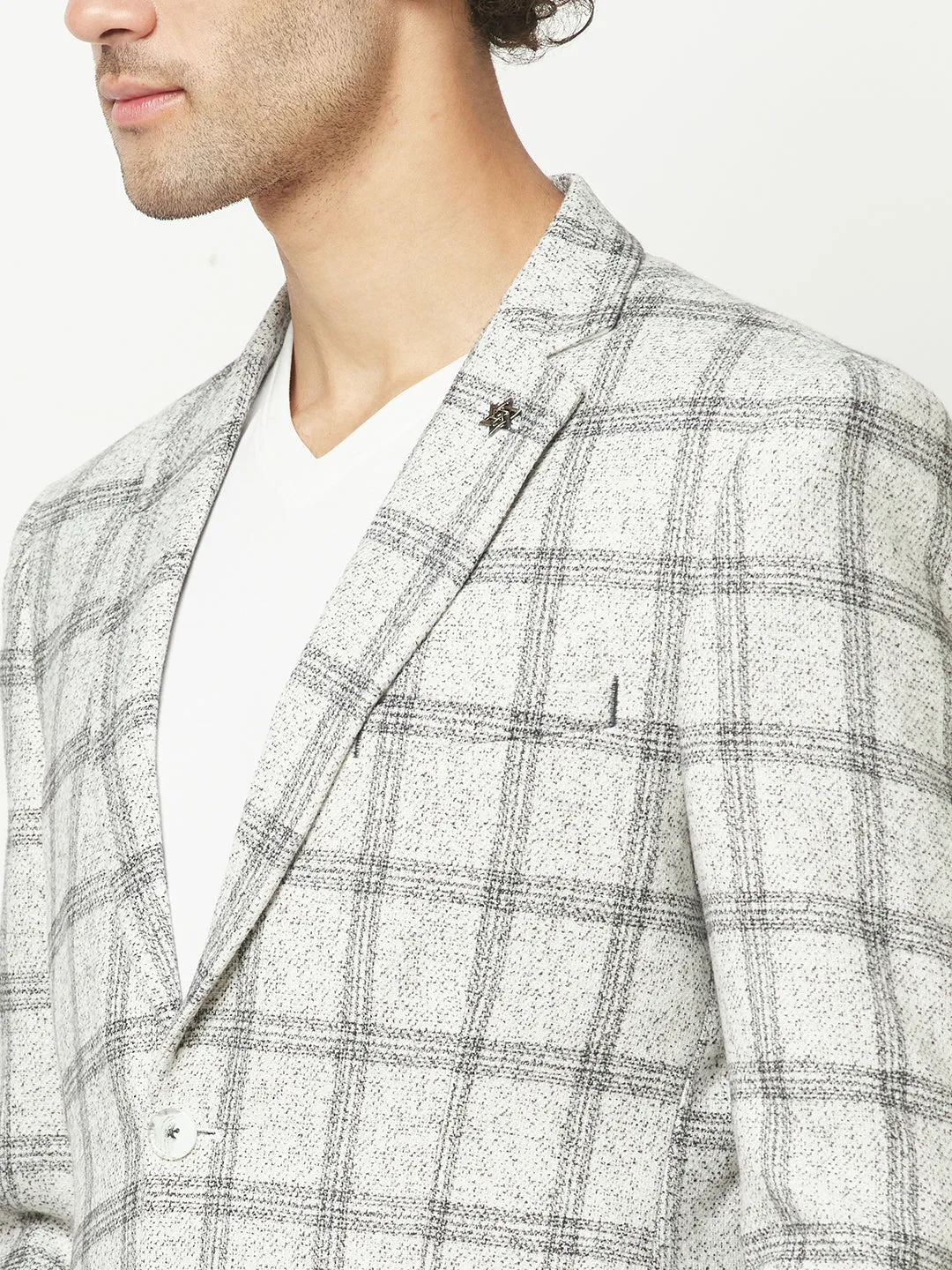 Grey Checkered Blazer