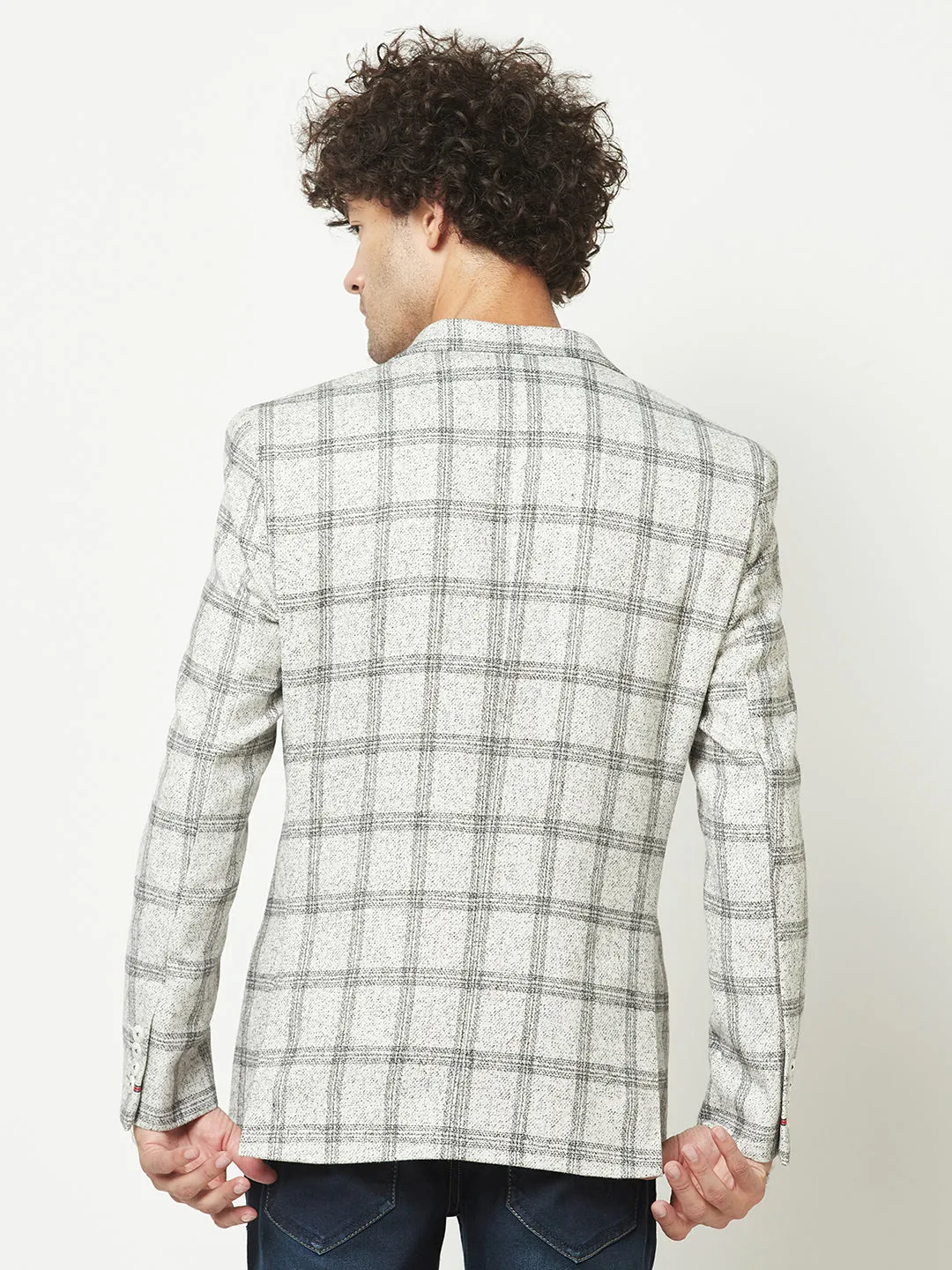 Grey Checkered Blazer