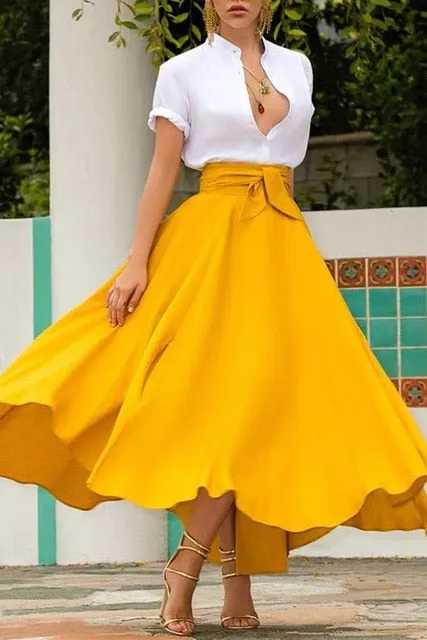 High Waist Bow Skirt