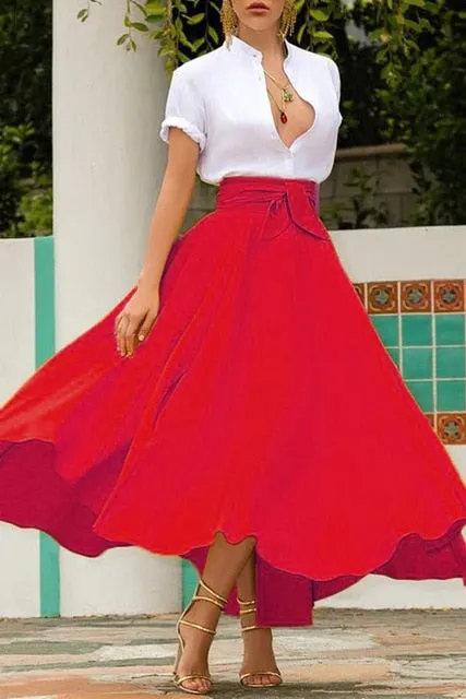 High Waist Bow Skirt