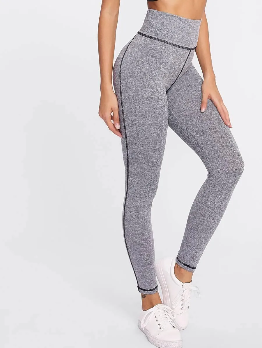 High Waist Marled Knit Leggings