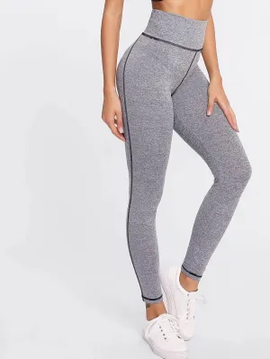 High Waist Marled Knit Leggings