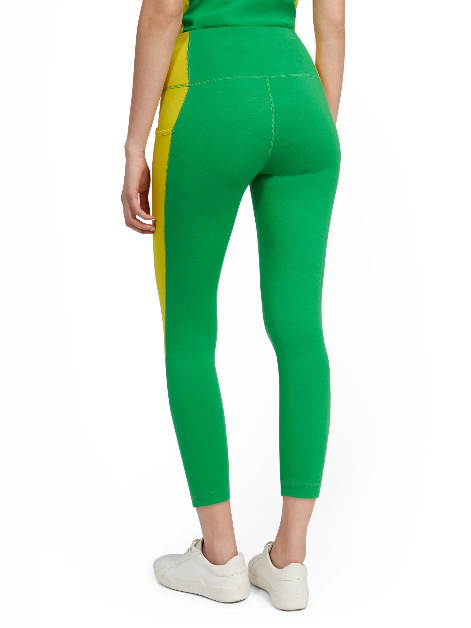 High-Waisted Colorblock Side-Pocket Capri Legging