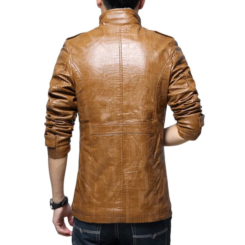 Men's Jacket - PU Leather Thickening Cotton-padded  Jackets