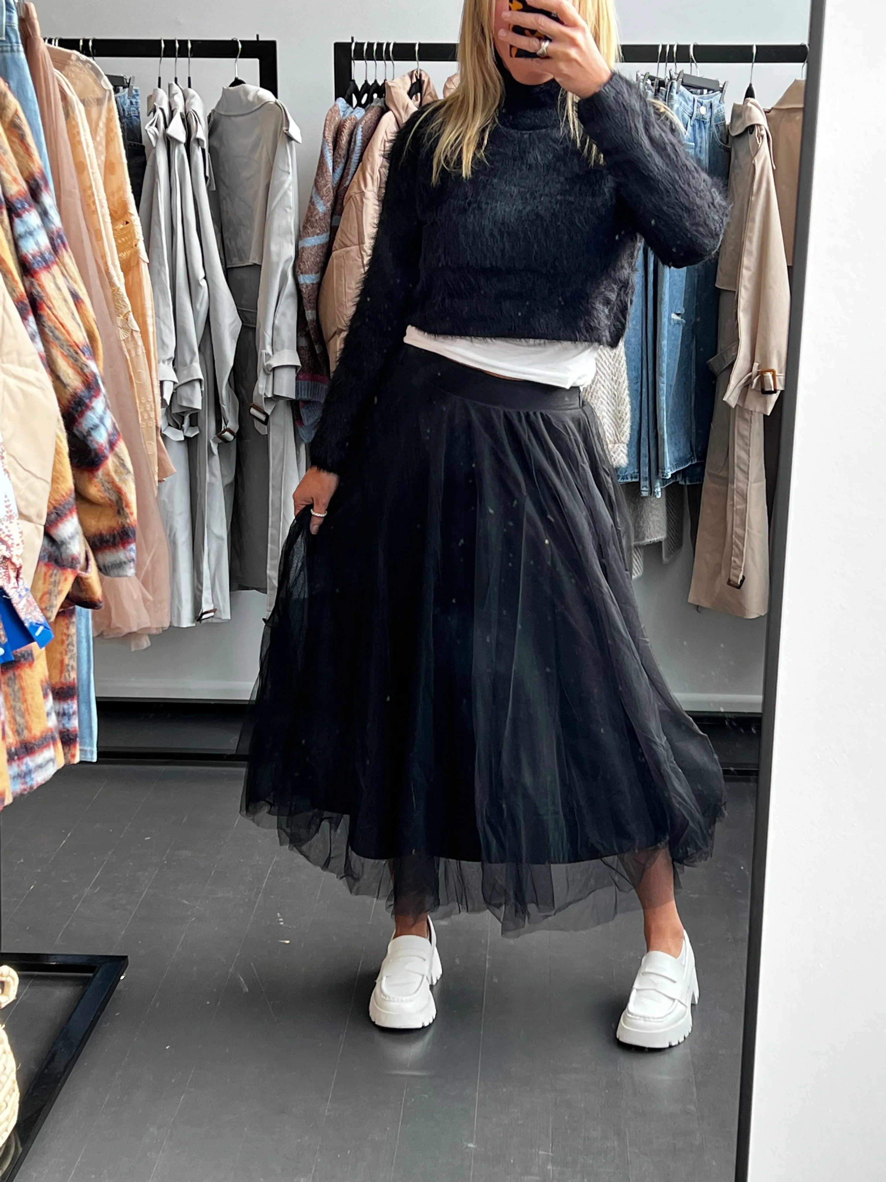 Mesh Tulle Jubilee Skirt -Black