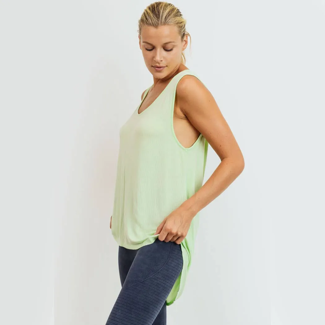 Mono B Draped-Back Longline Top