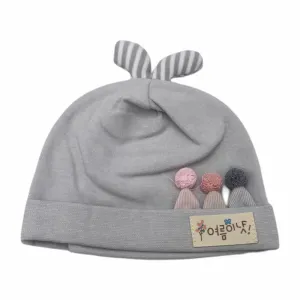 Newborn Baby Cotton Beanies MY-307-GREY