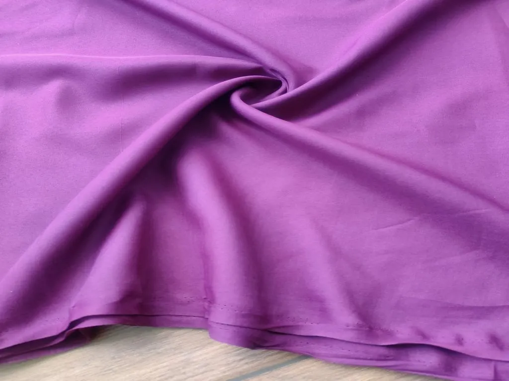 Purple Plain Crepe Fabric