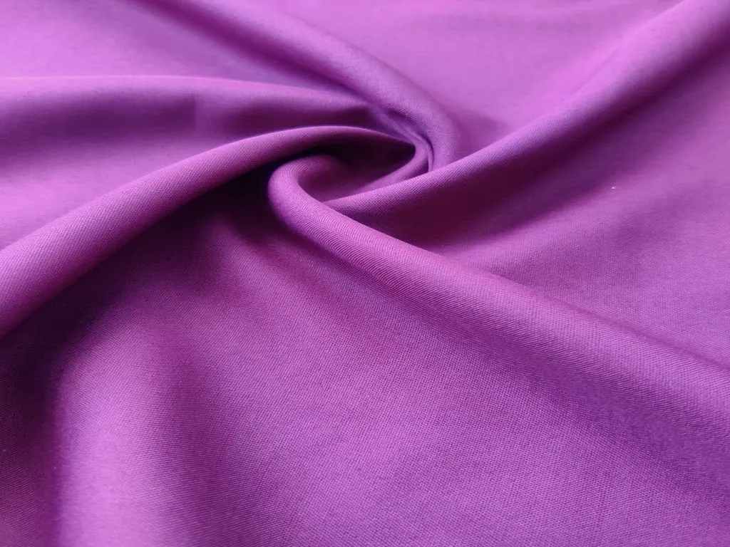 Purple Plain Crepe Fabric