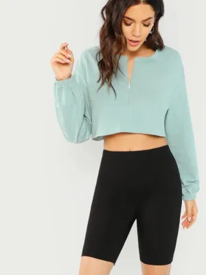 Rib Knit Skinny Biker Shorts