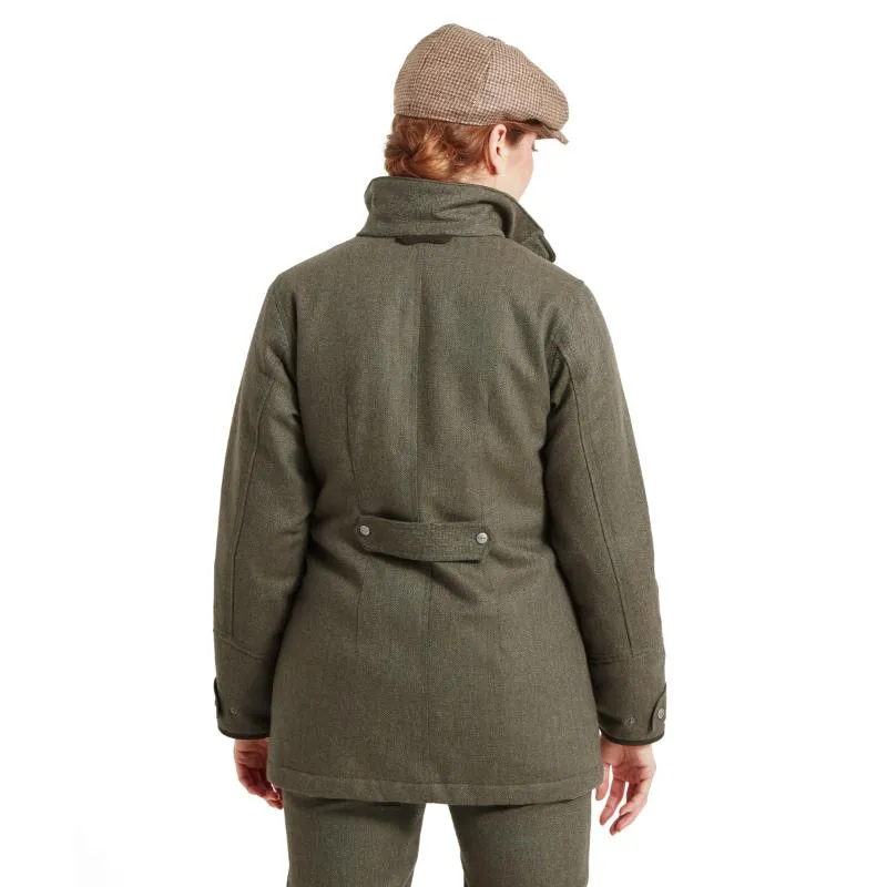 Schoffel Ptarmigan GORE-TEX Ladies Tweed Waterproof Coat - Loden Green Herringbone Tweed