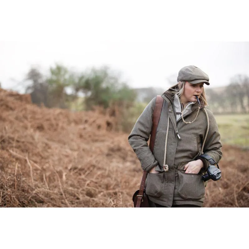 Schoffel Ptarmigan GORE-TEX Ladies Tweed Waterproof Coat - Loden Green Herringbone Tweed