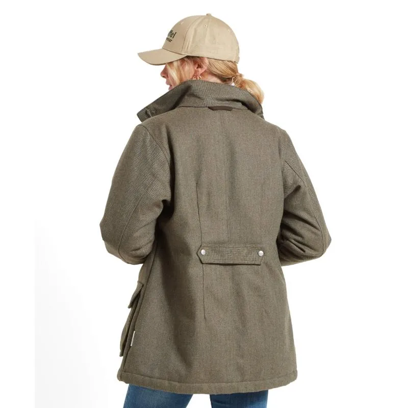 Schoffel Ptarmigan GORE-TEX Ladies Tweed Waterproof Coat - Loden Green Herringbone Tweed