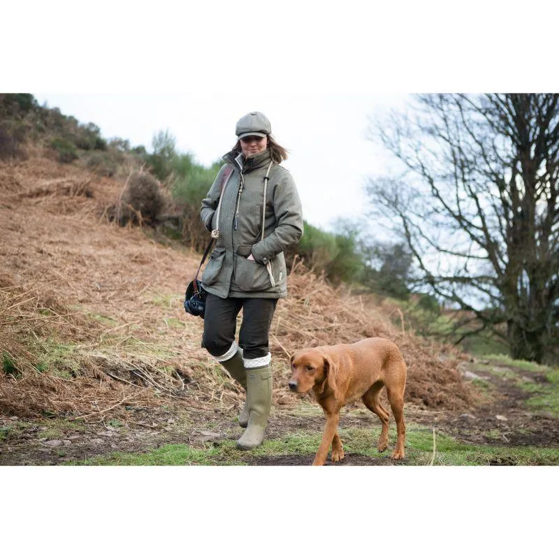 Schoffel Ptarmigan GORE-TEX Ladies Tweed Waterproof Coat - Loden Green Herringbone Tweed