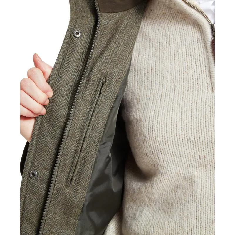 Schoffel Ptarmigan GORE-TEX Ladies Tweed Waterproof Coat - Loden Green Herringbone Tweed