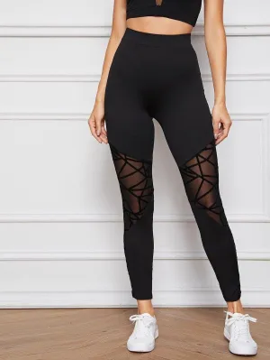 Sheer Geo Mesh Insert Leggings