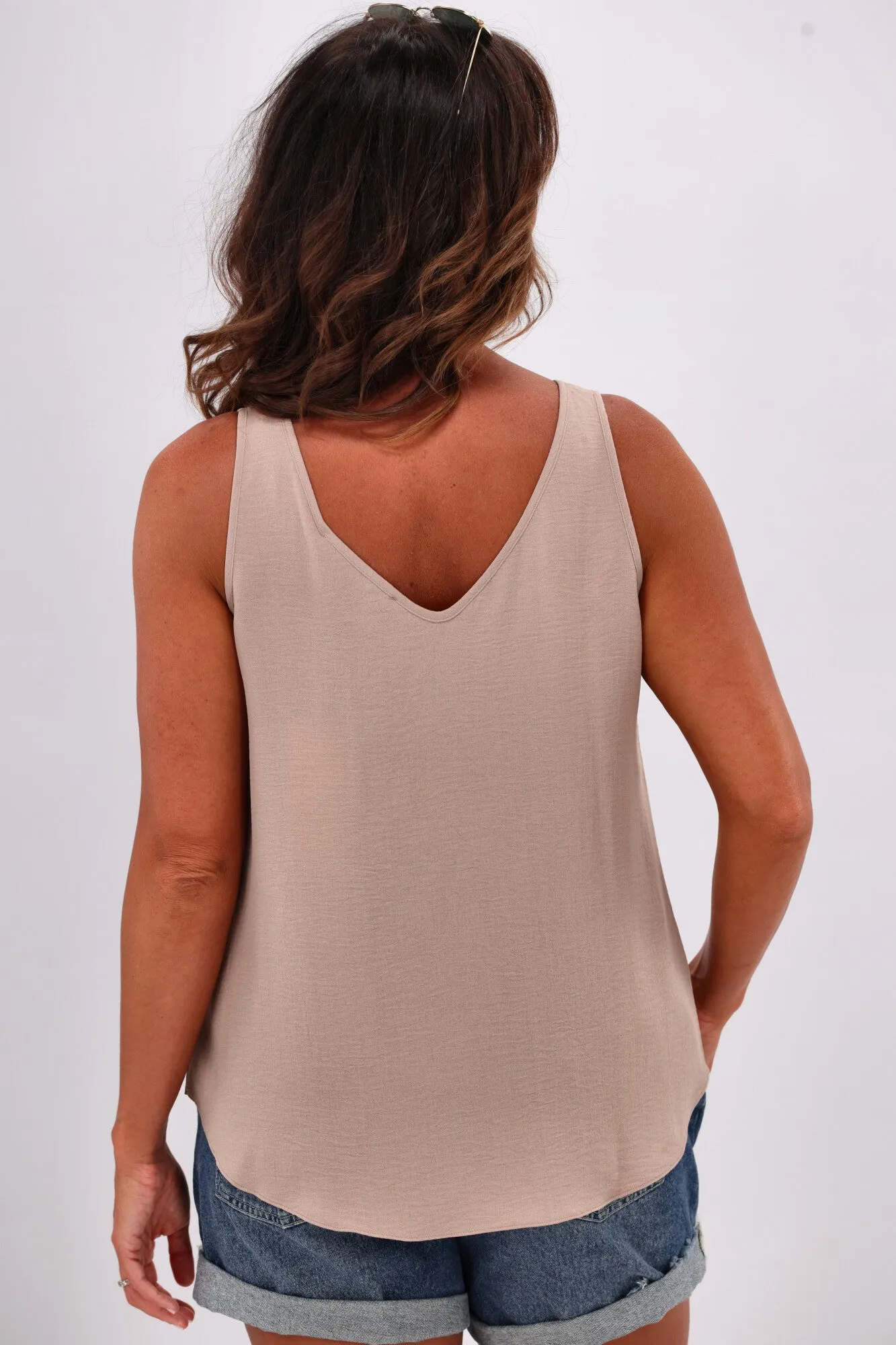 Shine On Label Amelia V Neck Cami  Natural