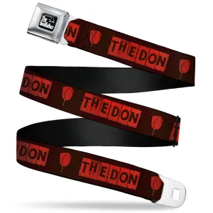 THE GODFATHER Title Logo Full Color Black/White Seatbelt Belt - The Godfather THE DON Blocks and Rose Black/Red Webbing