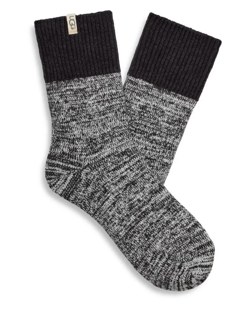 UGG Black Rib Knit Slouchy Quarter Socks
