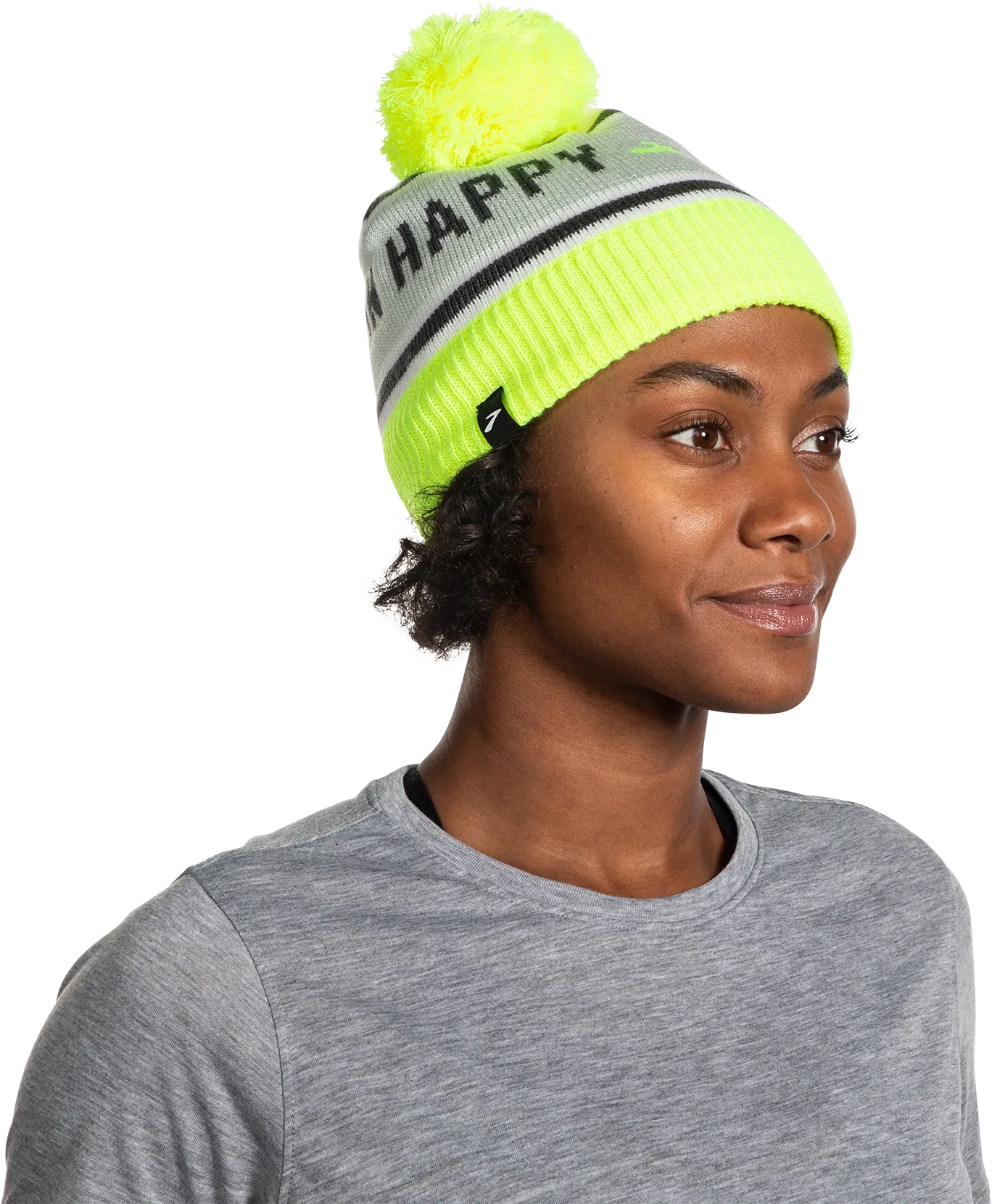 Unisex Heritage Pom Beanie (143 - Run Happy White)