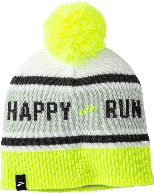 Unisex Heritage Pom Beanie (143 - Run Happy White)
