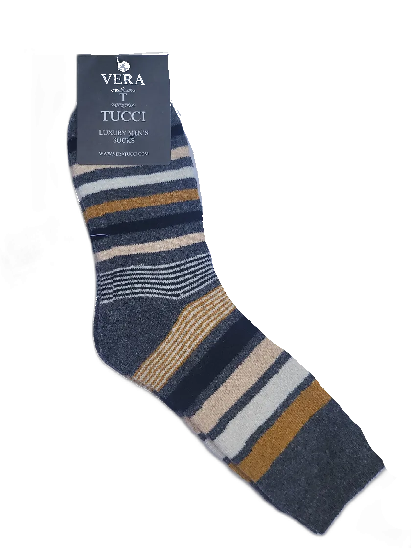 VERA TUCCI STRIPE PATTERN MEN'S THERMAL WINTER SOCKS RMD2305-89-02 NEW FOR AW23!