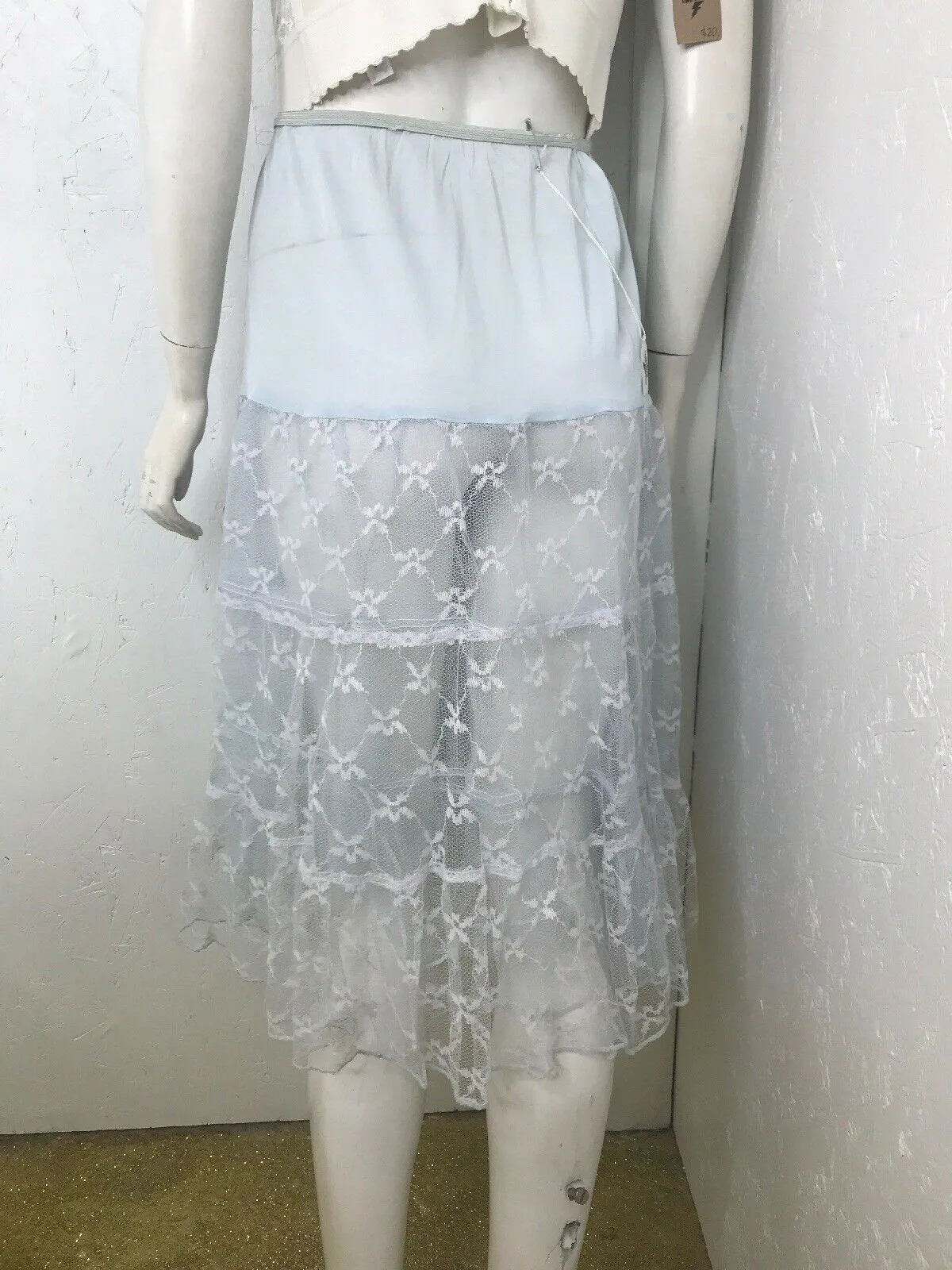Vtg 50s Blue Underskirt Swing Skirt Pin Up Rockabilly Crinoline TuTu Petticoat