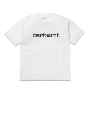 W' S/S Script T-Shirt - White / Black