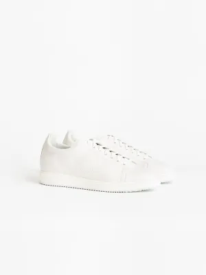 White Grained Calfskin Sneakers