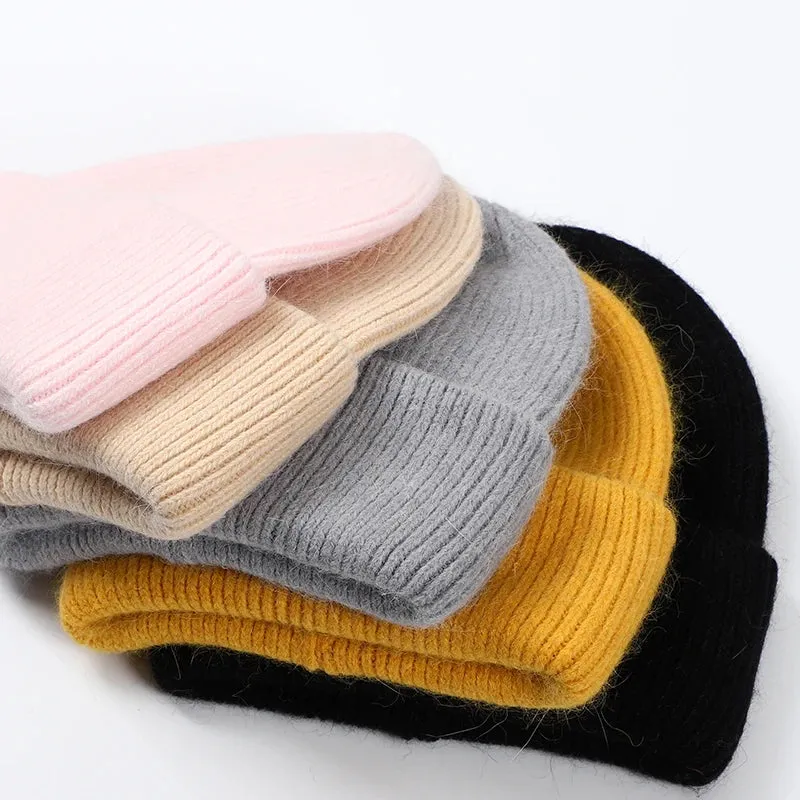 Women's Winter Beanie - Real Rabbit Fur Warm Hat