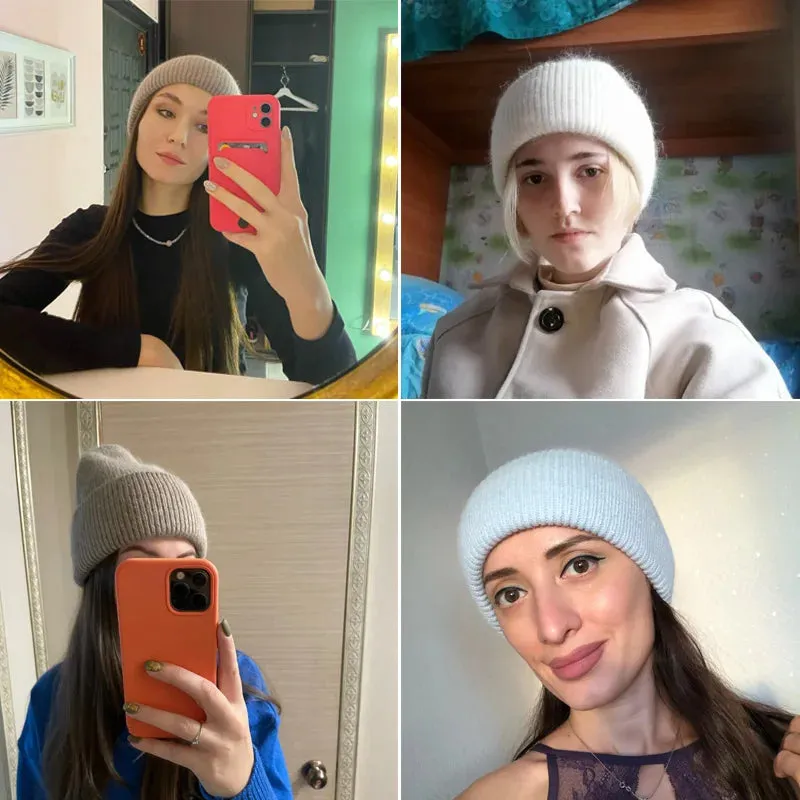 Women's Winter Beanie - Real Rabbit Fur Warm Hat